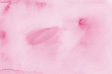 Fototapeta premium Abstract Soft Pink Watercolor Stain Background. Hand Painted Artistic Aquarelle Backdrop with Stains and Smudges
