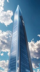 Fototapeta premium Design a futuristic skyscraper for Net Zero Banking