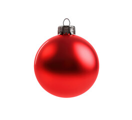 red christmas ball isolated on transparent background cutout