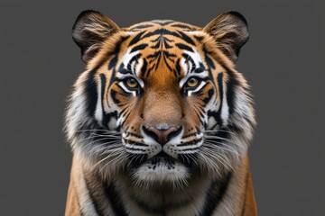 Obraz premium Wild tiger in profile looking forward.