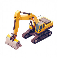 excavator 3d isometric illustration isolated on white background