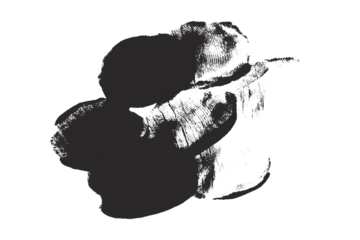 Black brush stroke isolated on transparent background.