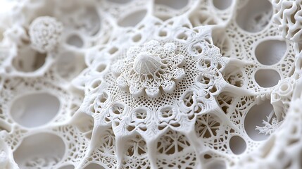 Close-up of intricate snowflake pattern 