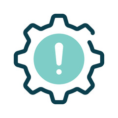 A gear with an exclamation point, symbolizing critical system issues