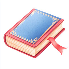 colorful hardcover book with blue cover and red bookmark. Perfect for reading enthusiasts!