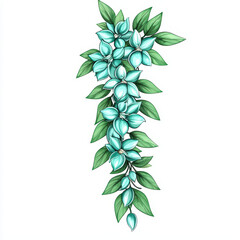 beautiful jade vine with vibrant turquoise flowers and green leaves, showcasing nature elegance and charm