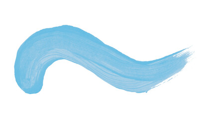 Light blue brush stroke isolated on transparent background.