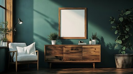interior of living room fream mockup.