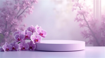 Elegant purple orchids and soft blurry lilacs of luxury and tranquility 1