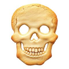 Naklejka premium Skull shaped cookie perfect for Halloween or themed parties Against Transparent Background