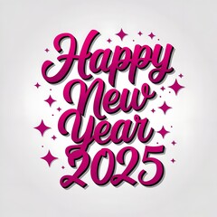 Happy new year 2025  White background