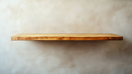 3d Vector Empty Wooden Wood Shelf Shelves Isolated on Wall Background. Vector illustration.