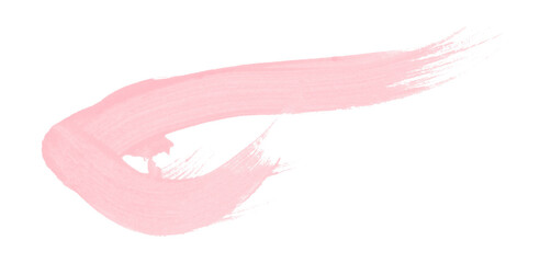 Pink brush stroke isolated on transparent background.