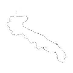 Apulia blank outline map