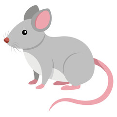 Adorable Gray Mouse Illustration: Minimalistic Animal Art