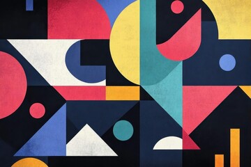 Abstract geometric shapes in vibrant colors creating a modern design.