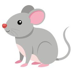 Adorable Gray Mouse Illustration: Minimalistic Animal Art
