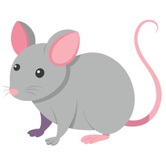 Adorable Gray Mouse Illustration: Minimalistic Animal Art