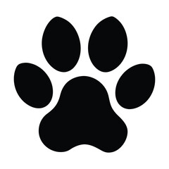 Simple Black Animal Paw Print Icon for Versatile Use