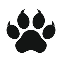 Simple Black Animal Paw Print Icon for Versatile Use