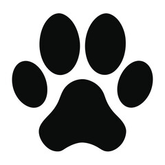 Simple Black Animal Paw Print Icon for Versatile Use"