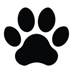 Simple Black Animal Paw Print Icon for Versatile Use