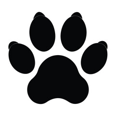 Simple Black Animal Paw Print Icon for Versatile Use