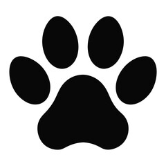 Simple Black Animal Paw Print Icon for Versatile Use