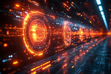 Obraz premium Predictive analytics marketing depicted in an abstract design showcasing how artificial intelligence forecasts campaign success audience engagement and market trends