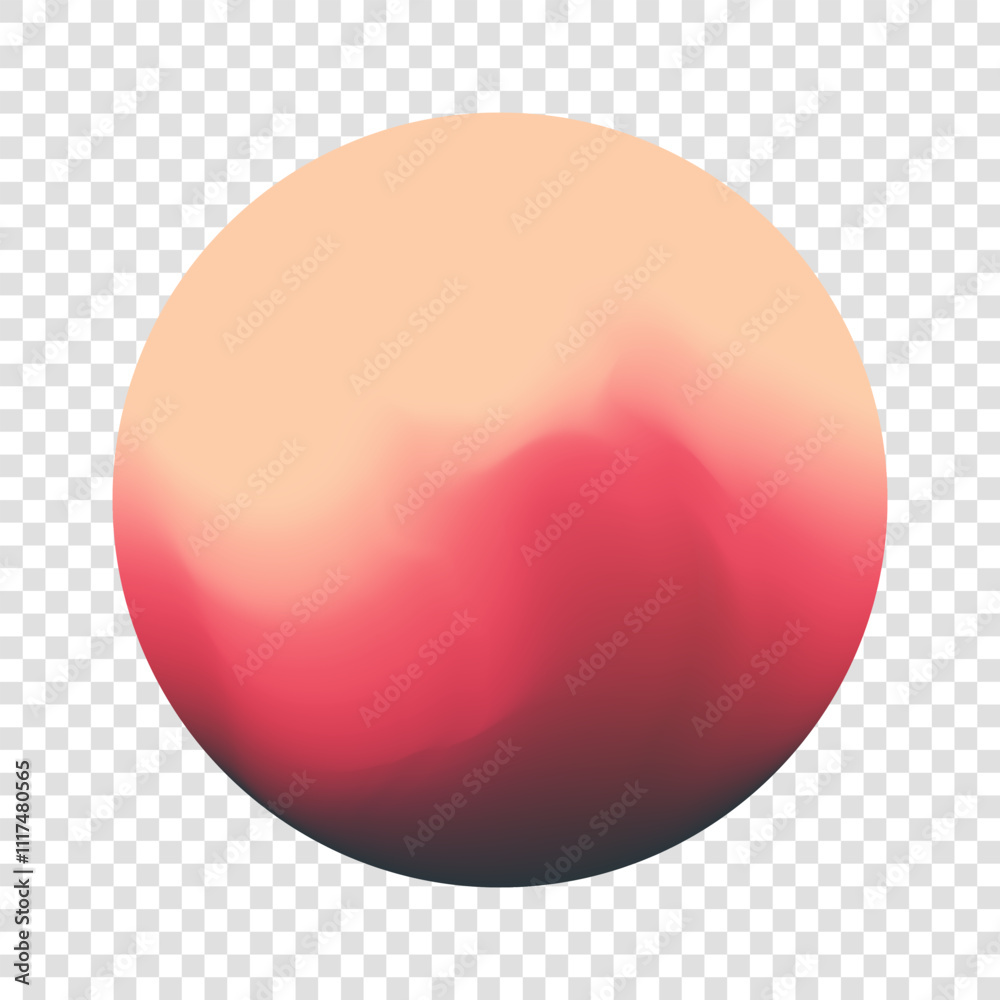 Aufkleber Blurred color round shape isolated on transparent background. Mixed color gradients. Mesh orb for creative graphic design. Vector illustration.