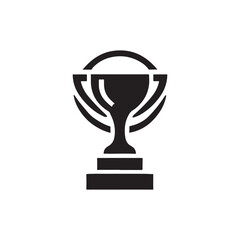 Modern Sport Trophy Silhouette Icon - Ideal for Events and Branding