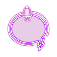 Neon speech bubble icon with purple colour | Glowing chat box with purple colour | Balloon speech Vector image | Talk bubble PNG