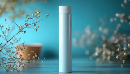 side view of blank white weed joint plastic tube mockup stand