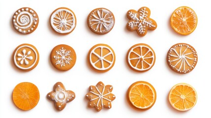 Christmas Gingerbread Cookies with Orange Slices - Festive Treats