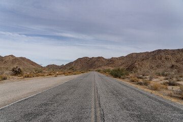 Cottonwood Mountains . Colorado Desert section of the Sonoran Desert. Joshua Tree National Park, California. Cottonwood Springs Road