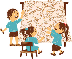 Illustration of making batik