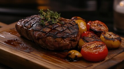 Grilled Steak with Roasted Vegetables