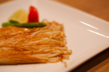 Stir Fried Enoki Mushroom with Butter