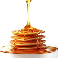 Glistening Maple Syrup Splash Illuminating a Culinary Delight