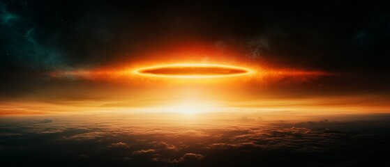 Fototapeta premium Neon-Lit Alien World with a Retro Rocket 