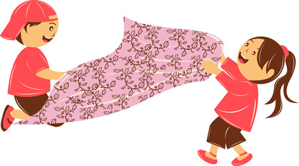 Illustration of making batik