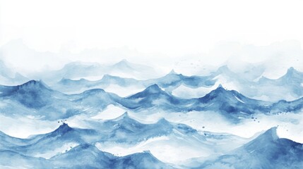 Obraz premium Serene Watercolor Mountain Landscape