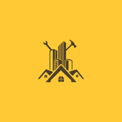Real estate construction Repair vector logo design template