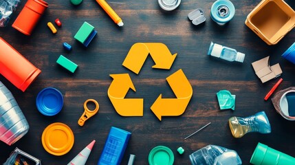 Colorful poster promoting recycling for sustainability