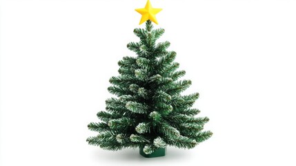 Fototapeta premium Charming Small Christmas Tree with a Golden Star