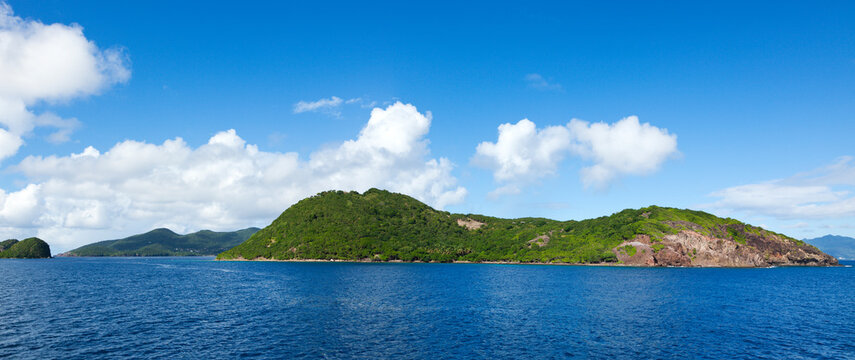 Panoramic view of &Icirc;Iet &agrave; Cabrit, Les Saintes islands, Guadeloupe archipelago