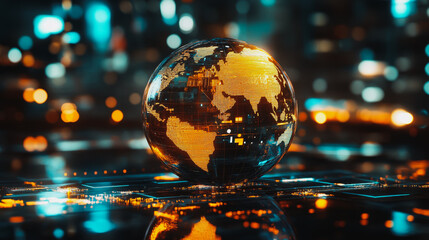 Abstract business Financial charts show a significant increase in profits in the stock market.This is driven by higher interest rates and continued growth. In the innovation world network of financial