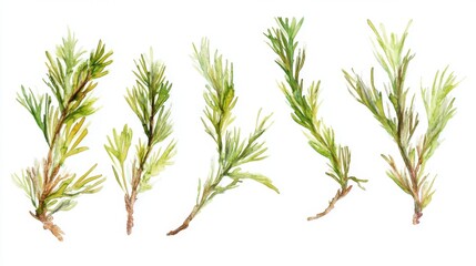 Fototapeta premium Delicate Watercolor Branches - A Botanical Illustration