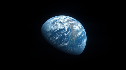 Stunning view of Earth from a lunar spacecraft showcasing its majestic blue and green hues
