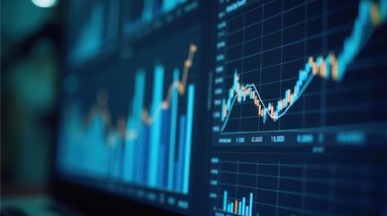 Digital Marketing Concept Visualization with Graphs and Charts